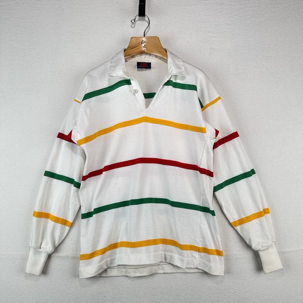 90's Vintage Canterbury of New Zealand Rugby Shirt Men's XL Color Stripe Polo